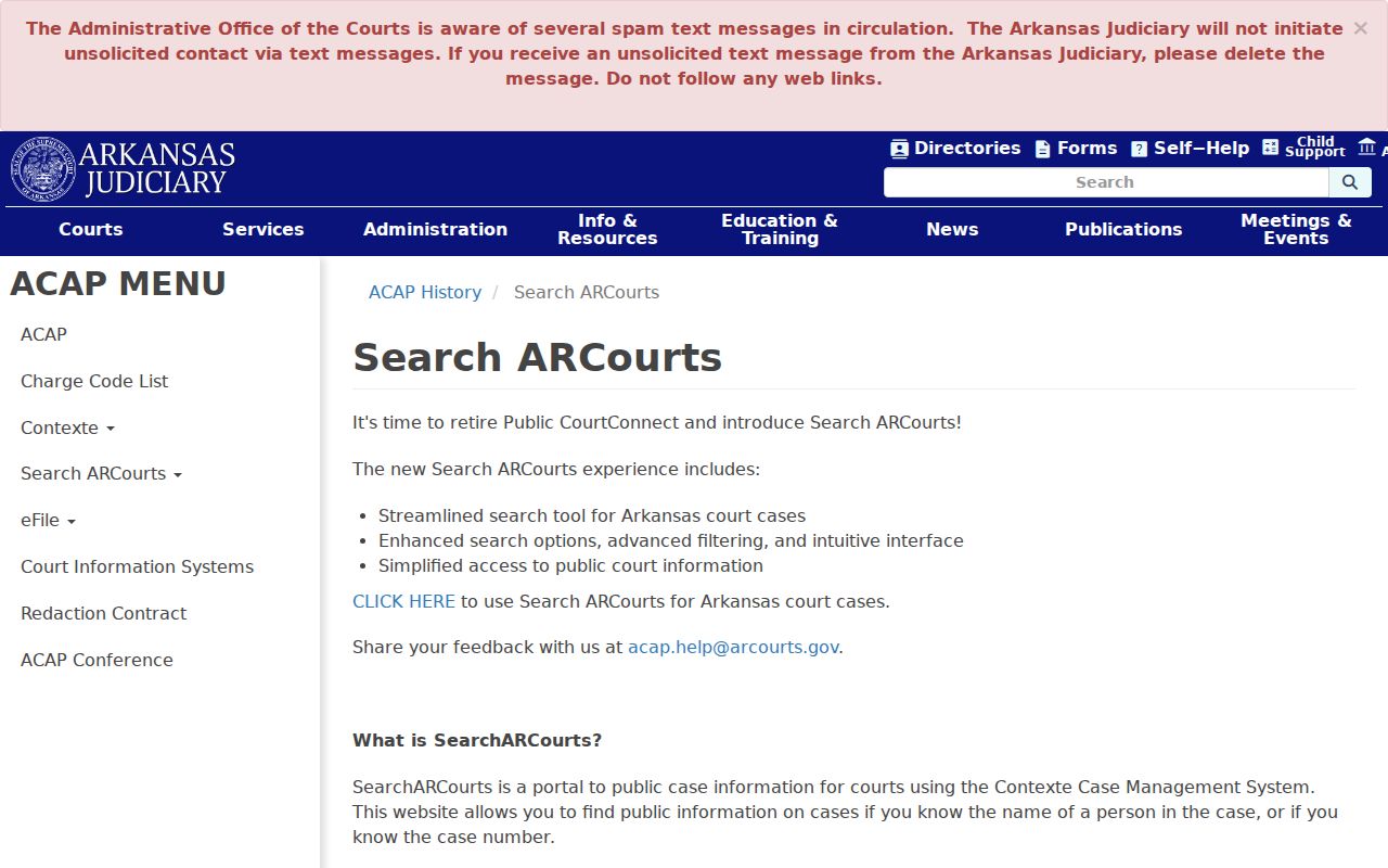Yell County court docket coverage in the Search ARCourts overview