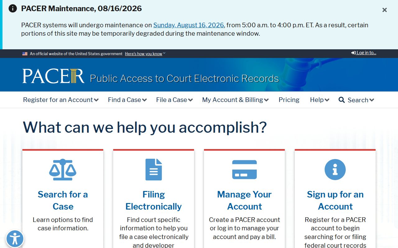Belleville court records federal PACER source