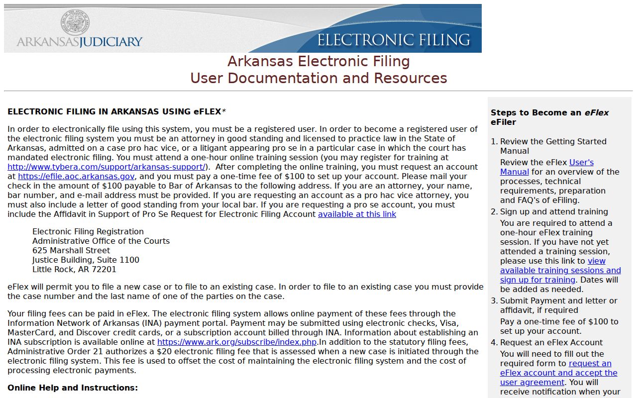 Yell County court records Arkansas eFlex resources