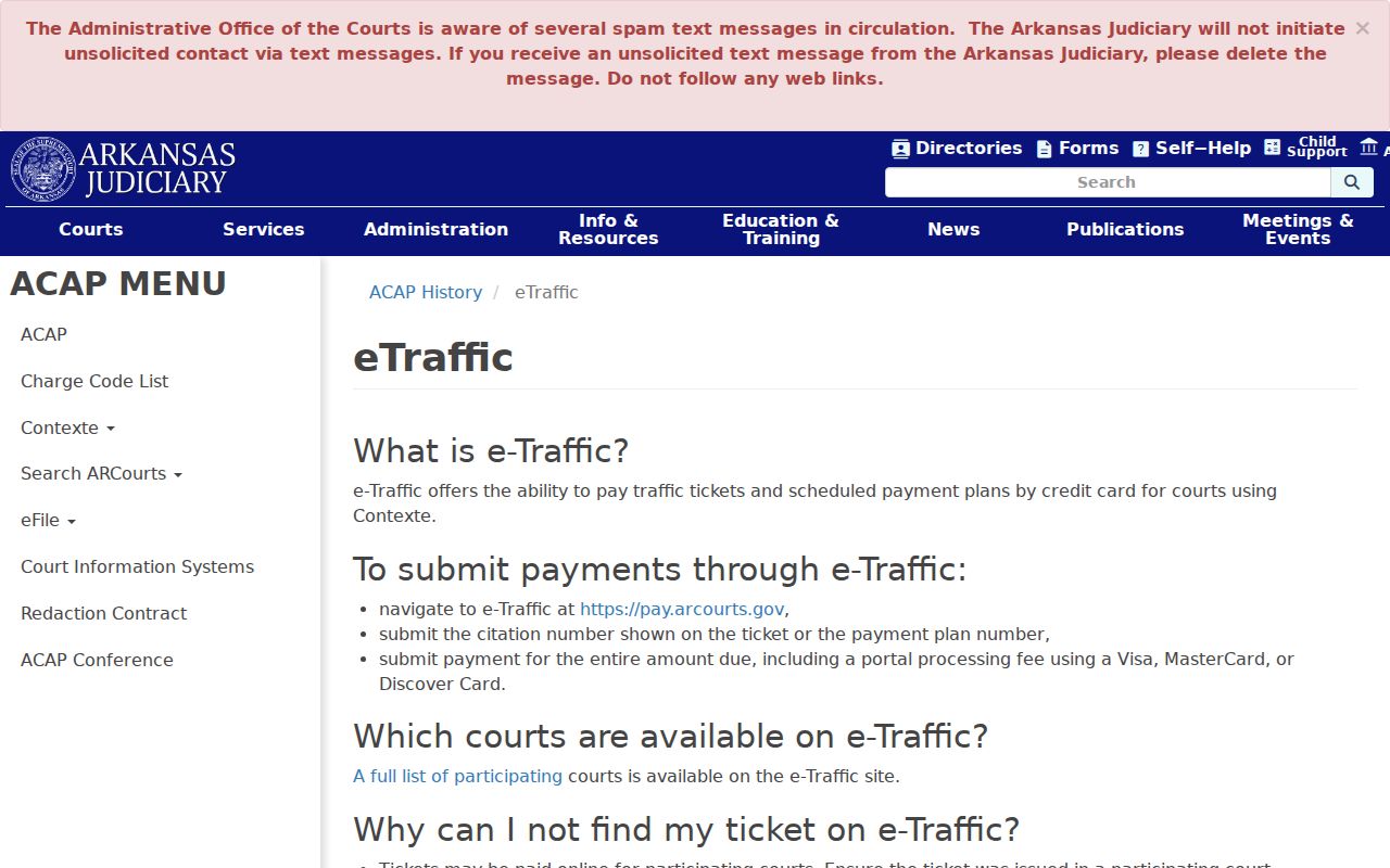 Yell County traffic tickets e-Traffic program explanation
